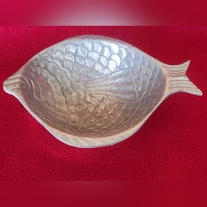 Rare Fish Bowl Handmade Hacienda Real Pewter Mexico Textured 8"